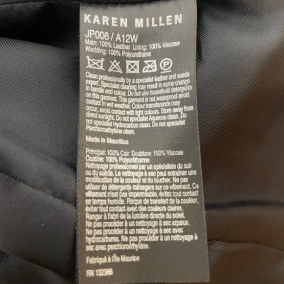 KAREN MILLEN Black Leather Moto Biker Jacket - Picture 5 of 11